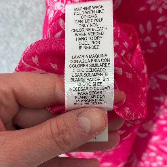 Cristina B Blouse Medium Floral Flowy Sheer Tunic Tank Tiered Cottage Feminine - Picture 12 of 12